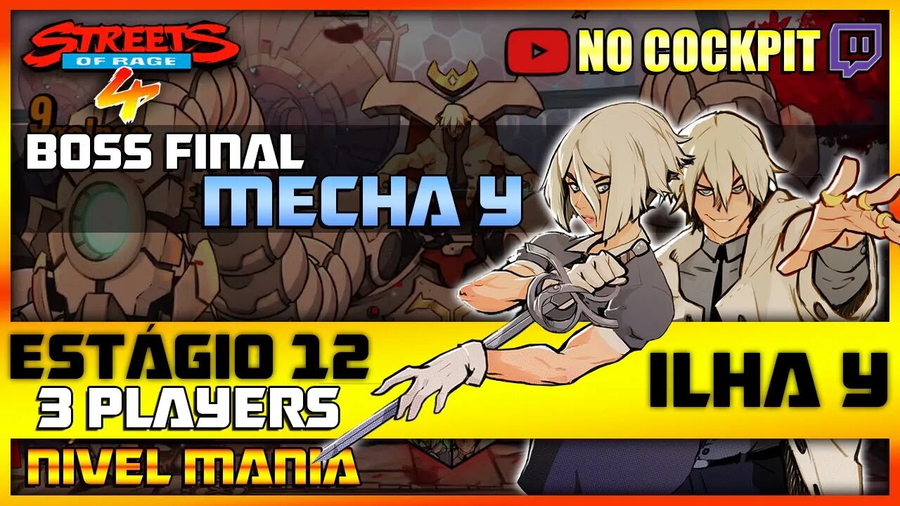 STREETS OF RAGE 4 | ESTÁGIO 12 (FINAL) ILHA Y | NÍVEL MANIA 3 PLAYERS SOR4