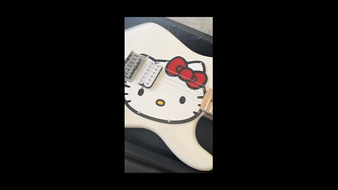 Hello Kitty Squier Fender Guitar White Stratocaster Death Metal #metal #hellokitty #sanrio #music