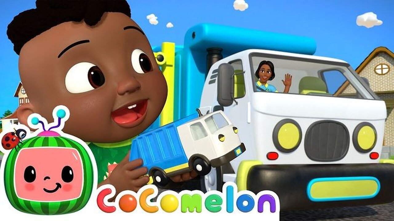 Wheels on the bus (Recycling truck version) coocomelon cartoon