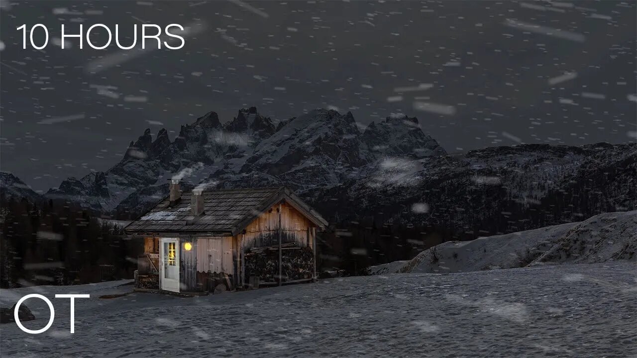 BLIZZARD IN THE ALPS 2| Howling wind and blowing snow for Relaxing| Studying| Sleep| Winter Ambience