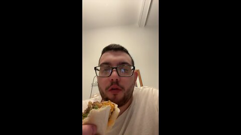 Broken man eats subway