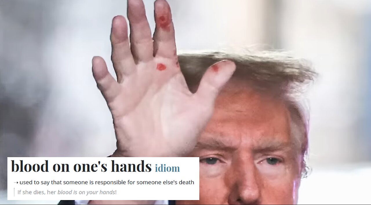 blood on his hands... (did you get it?)