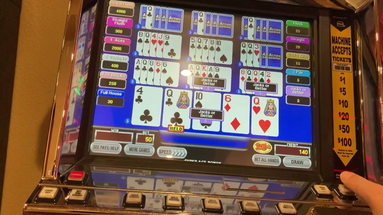 Video Poker TEN PLAY Super Aces