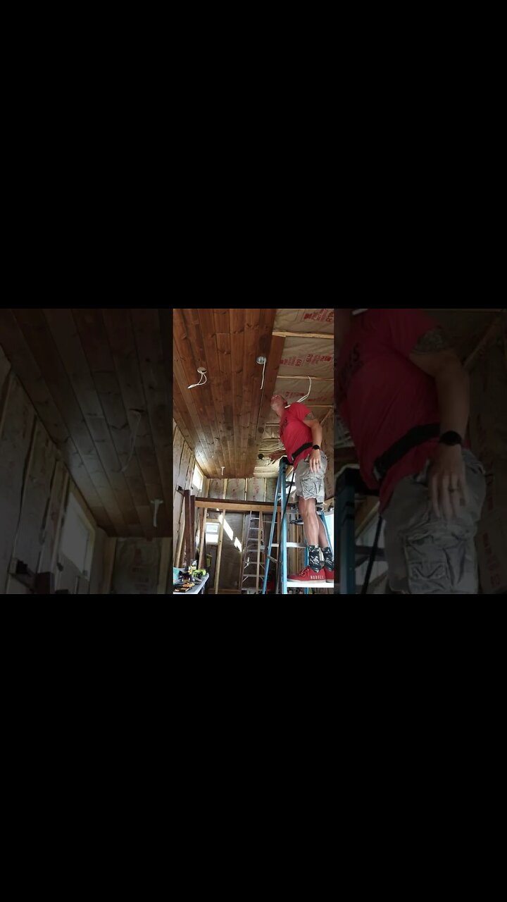 Installing Tongue and Groove Ceiling Planks | Tiny House Build