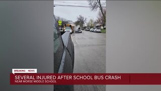 Reckless driver plows into school bus outside Morse Middle School, multiple people brought to the hospital