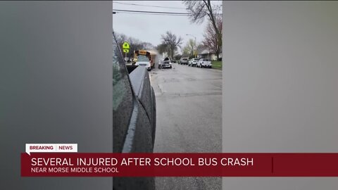 Reckless driver plows into school bus outside Morse Middle School, multiple people brought to the hospital