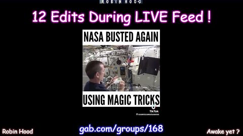 NASA Busted Again, with 12 Edits During LIVE Feed !