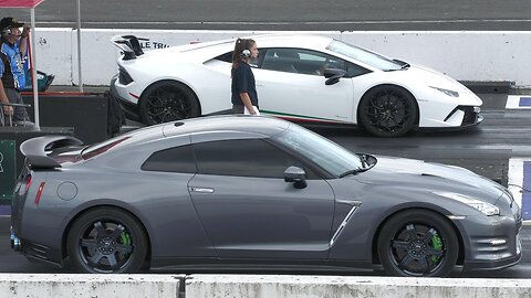 Nissan GT-R vs Lamborghini Performante - drag racing