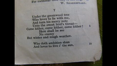 Under the greenwood tree - W. Shakespeare