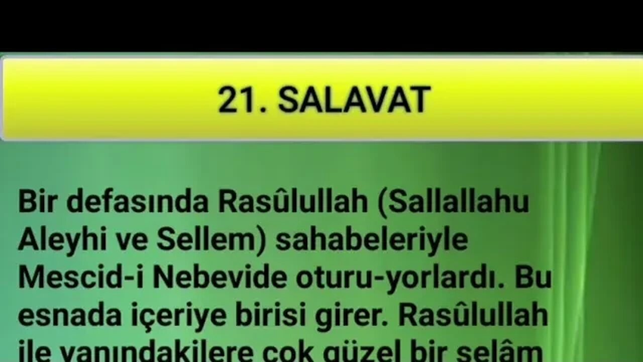 SALAVAT-I ŞERİFELER (21. SALAVAT -sesli)