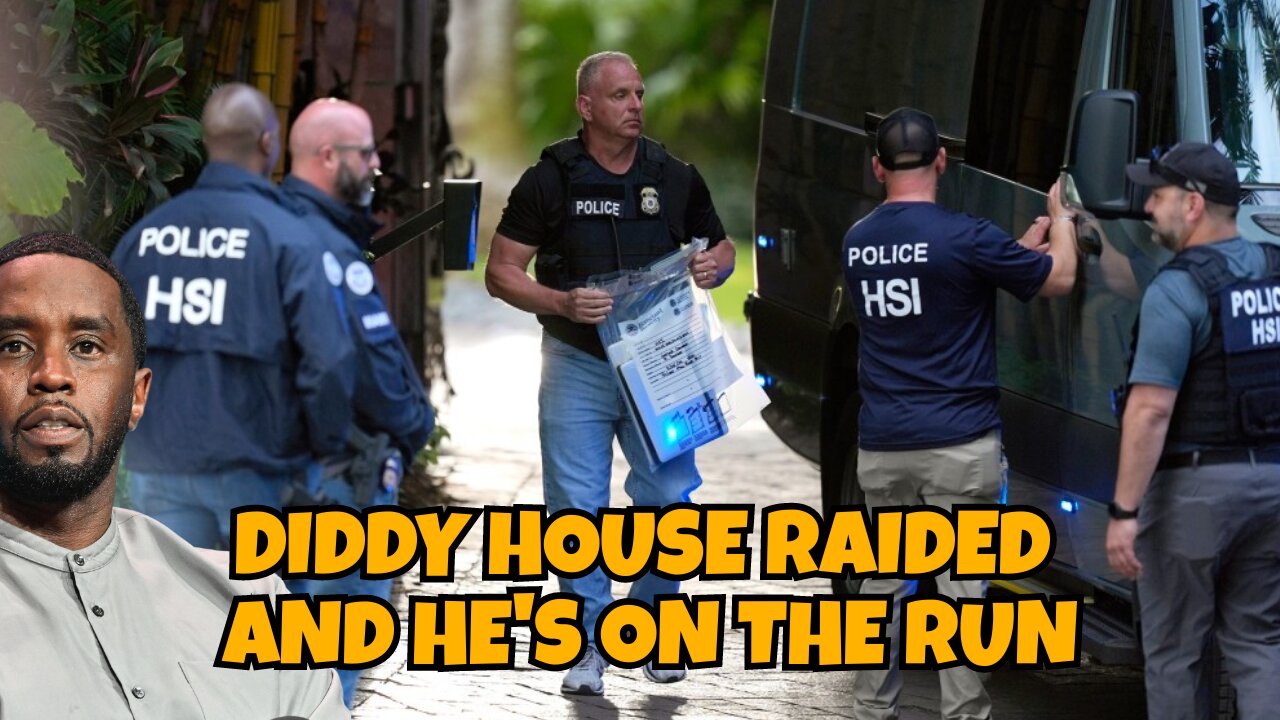 DIDDY HOUSE RAIDED AND HE FLEES THE UNITED STATES AND NEIGHBORS SAYS HE HAD MINORS AT HOUSE