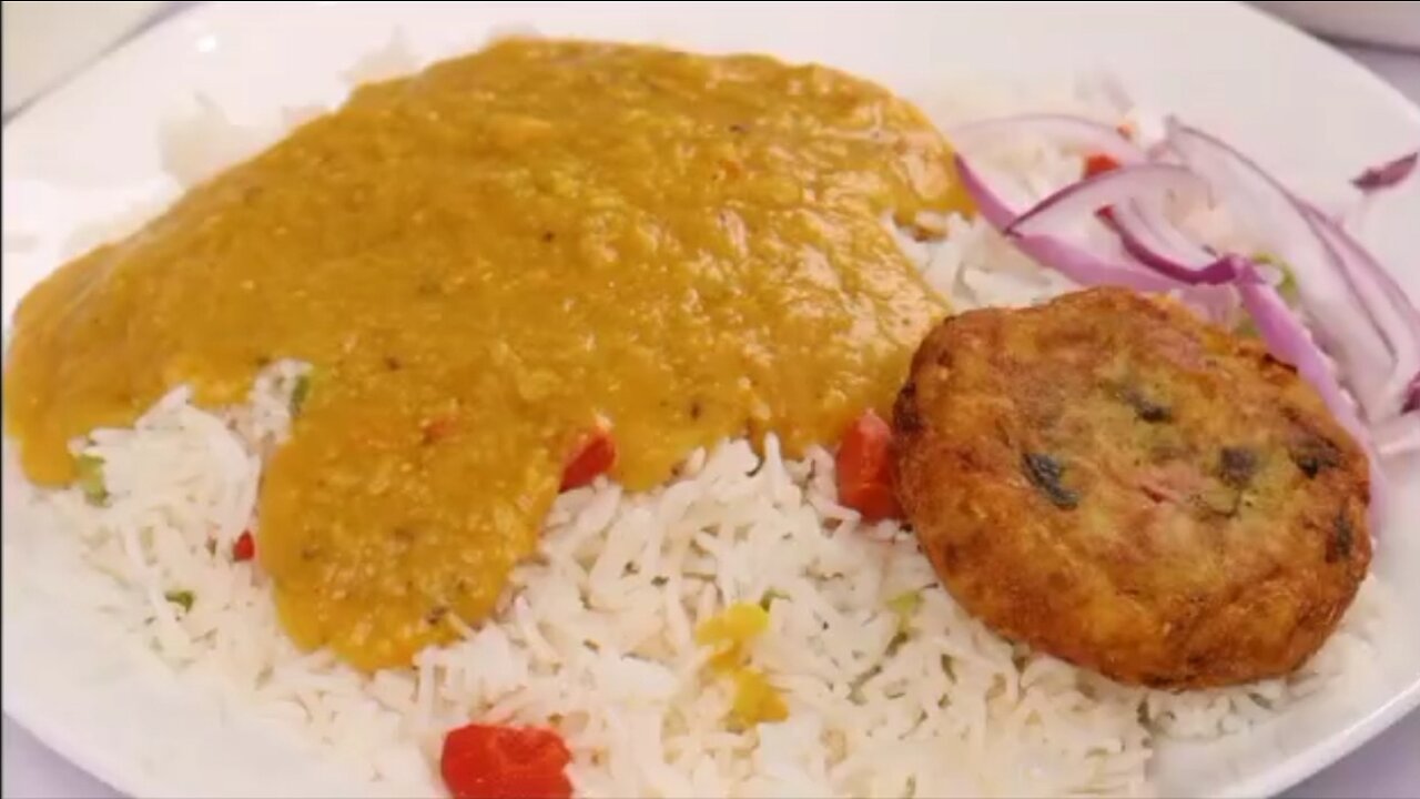 Simple Dal Chawal and aalo tikki