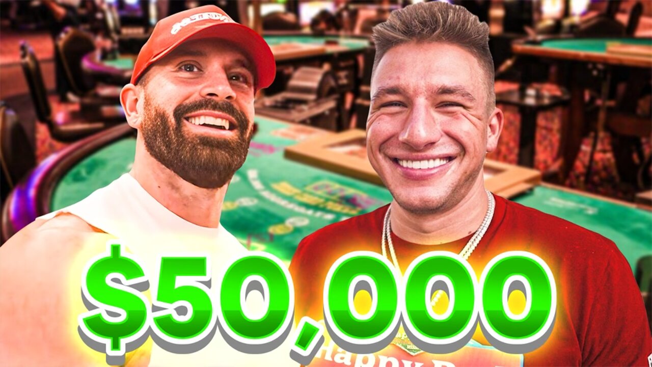 SteveWillDoIt bets $50,000 on Blackjack (Ft. Bradley Martyn)