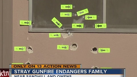 Stray gunfire endangers family in Las Vegas