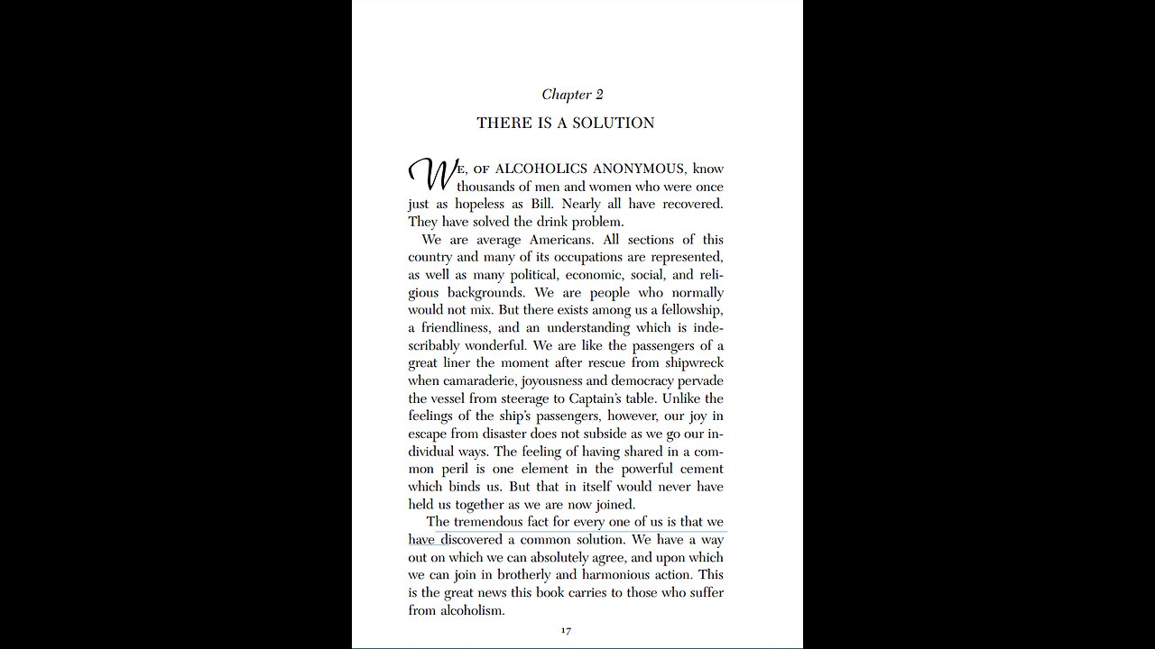 AI Bill Wilson Read's Chapter 2 "There Is A Solution" from the Big Book of Alcoholics Anonymous