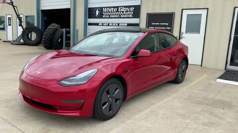 Tulsa Auto Wraps | White Glove Auto | Red Tesla