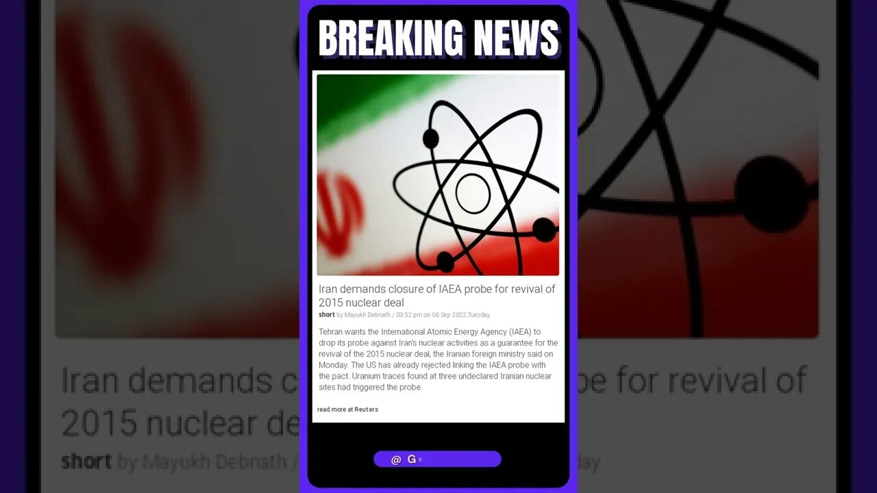 Iran Demands Closure of IAEA Probe: Revival of 2015 Nuclear Deal? #shorts #news