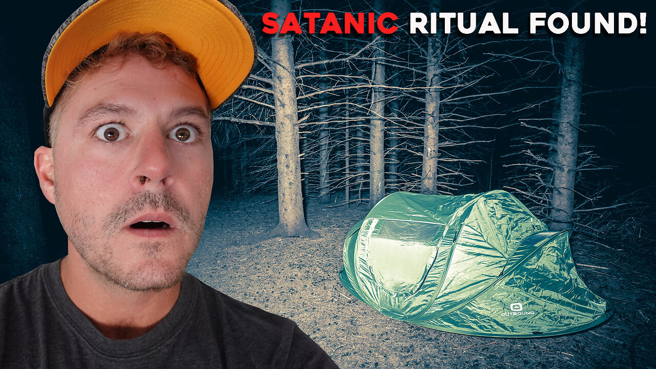 (SATANIC RITUAL FOUND!) Camping ALONE in the HAUNTED CULT FOREST