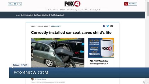 Correctly-installed car seat saves child's life