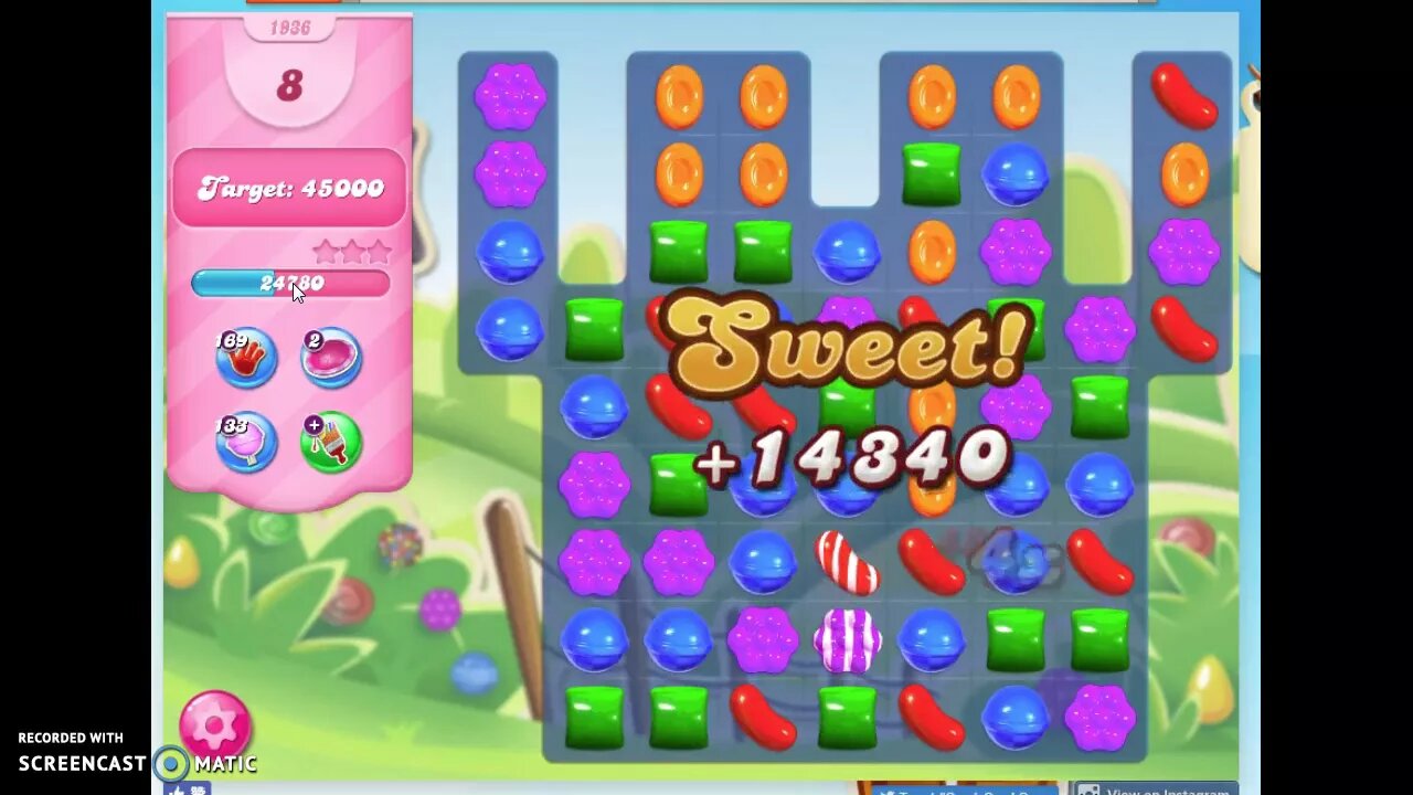 Candy Crush Level 1936 Audio Talkthrough, 3 Stars 0 Boosters