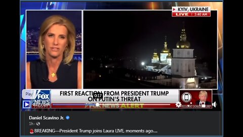 Daniel Scavino Jr. 2022/02/24 🚨BREAKING—President Trump joins Laura LIVE, moments ago….