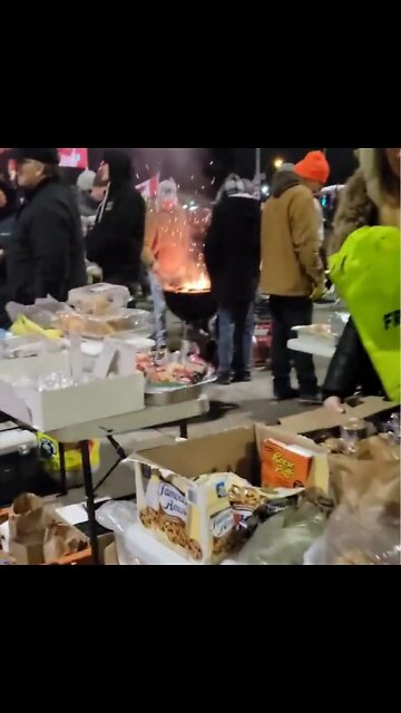 Tons of support Ambassador Bridge Blockade Windsor Ontario