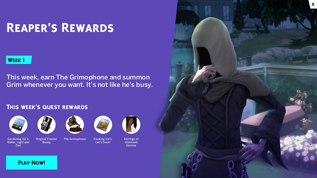 Sims 4 Reaper Rewards Event Week 1