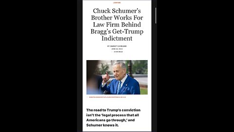 Chuck Schumer’s brother is a partner at a law firm behind Bragg’s get-Trump indictment!