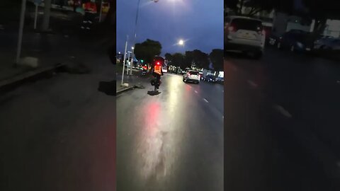 Chasing cyclist down New North Road