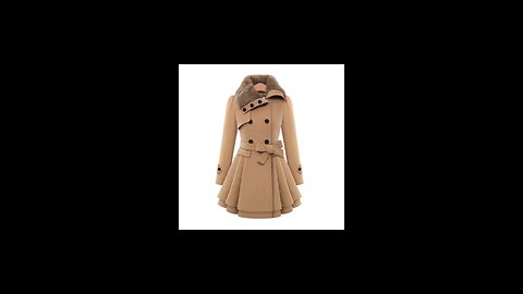 America Woolen Coat Double Slim Trench – Elegant Long Fur Style for Women