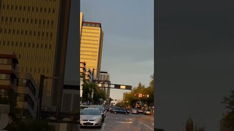 Picturesque sunset 🌅 reflected on tall buildings in Tampa, Florida
