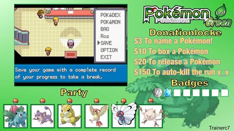 Pokémon LeafGreen DonationLocke - No mic (Part 1)