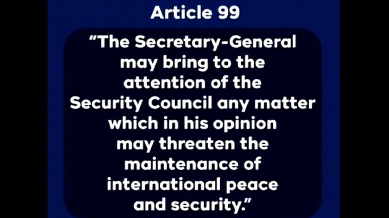 UN Security Council Invokes Rare Article 99 on Israel