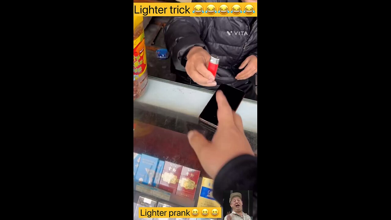 Lighter prank#lighter shock#