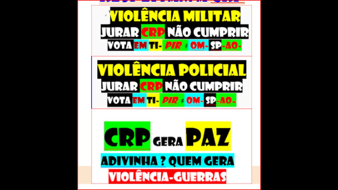 VIOLÊNCIA TEM VÁRIAS FACETAS JURAR E VIOLAR CRP