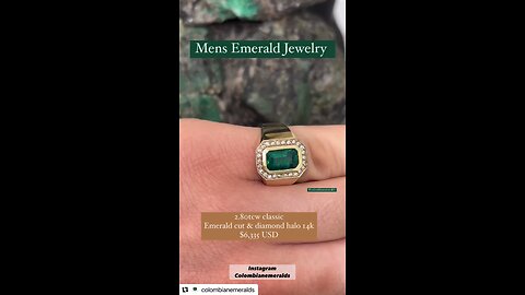 Shop Men's Natural emerald Masculine big Rings: Classic & Contemporary Styles 14K 18K PLAT