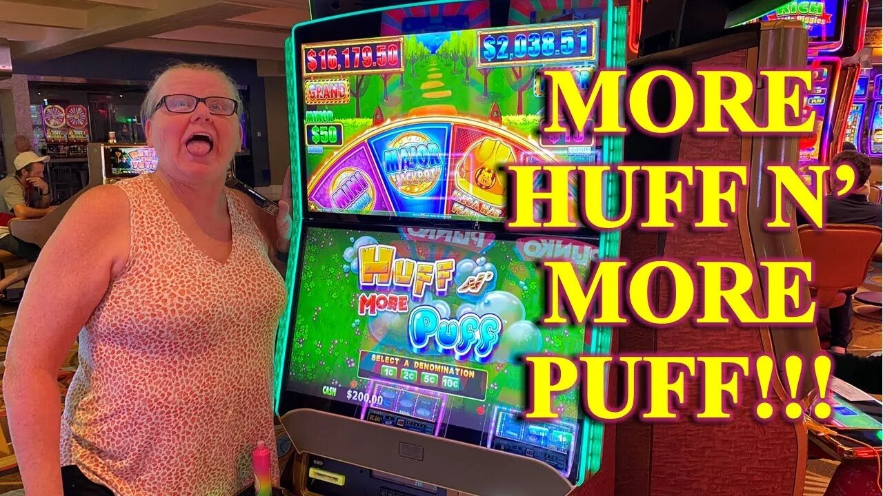 Slot Machine Play - Huff N' More Puff, Lock-it-Link - More Huff N' More Puff at Treasure Island!!!