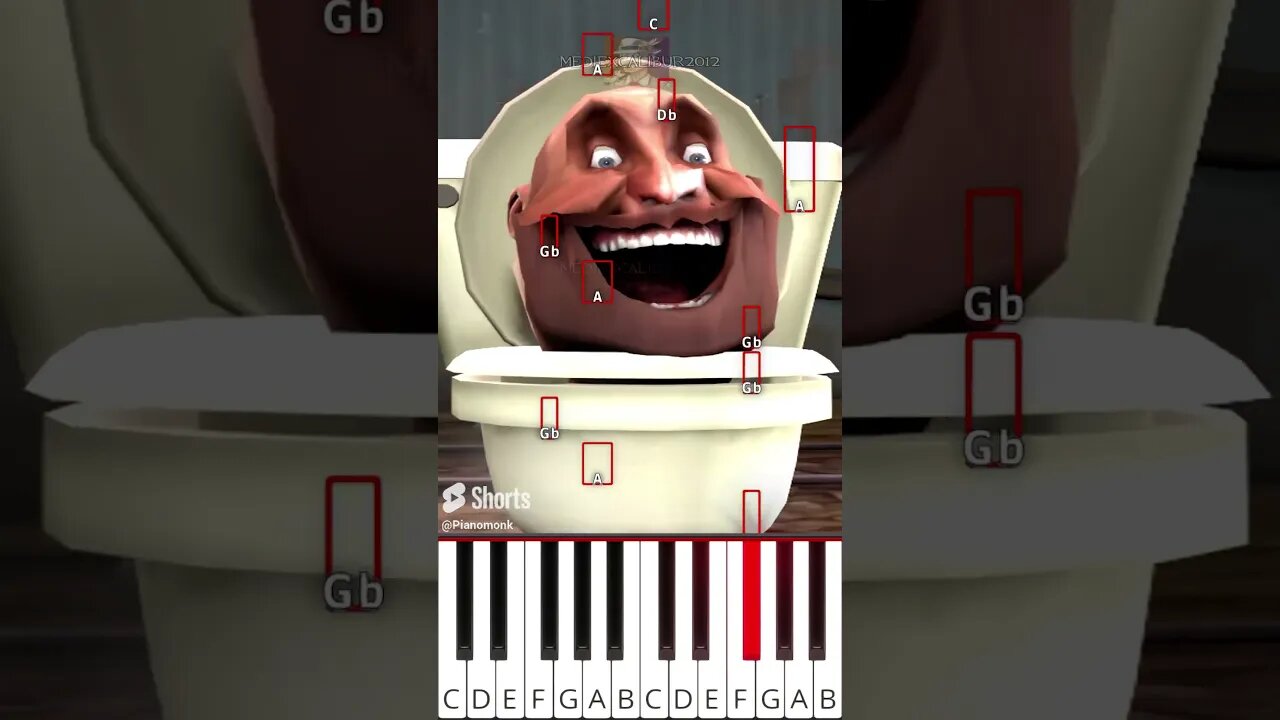 TF2 Skibidi Toilet Heavy vs. Scout - Octave Piano Tutorial