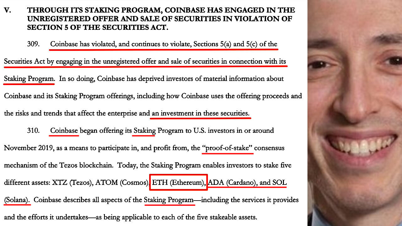 SEC files lawsuits against Coinbase, Ethereum, Cardano & Solana over "Proof of Stake" 😆😅😂🤣