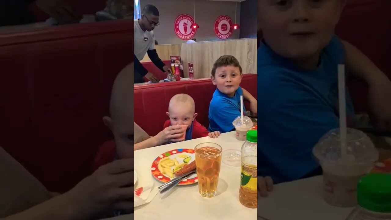 Cute Kids At Wimpy Restaurant