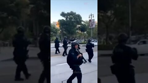 Los Angeles, Happening Now: Police form a scrimmage line near City Hall #roevswade #shorts