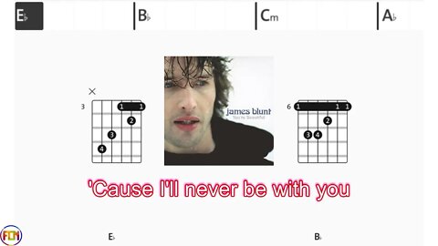 JAMES BLUNT - You´re beautiful - (Chords & Lyrics like a Karaoke) HD