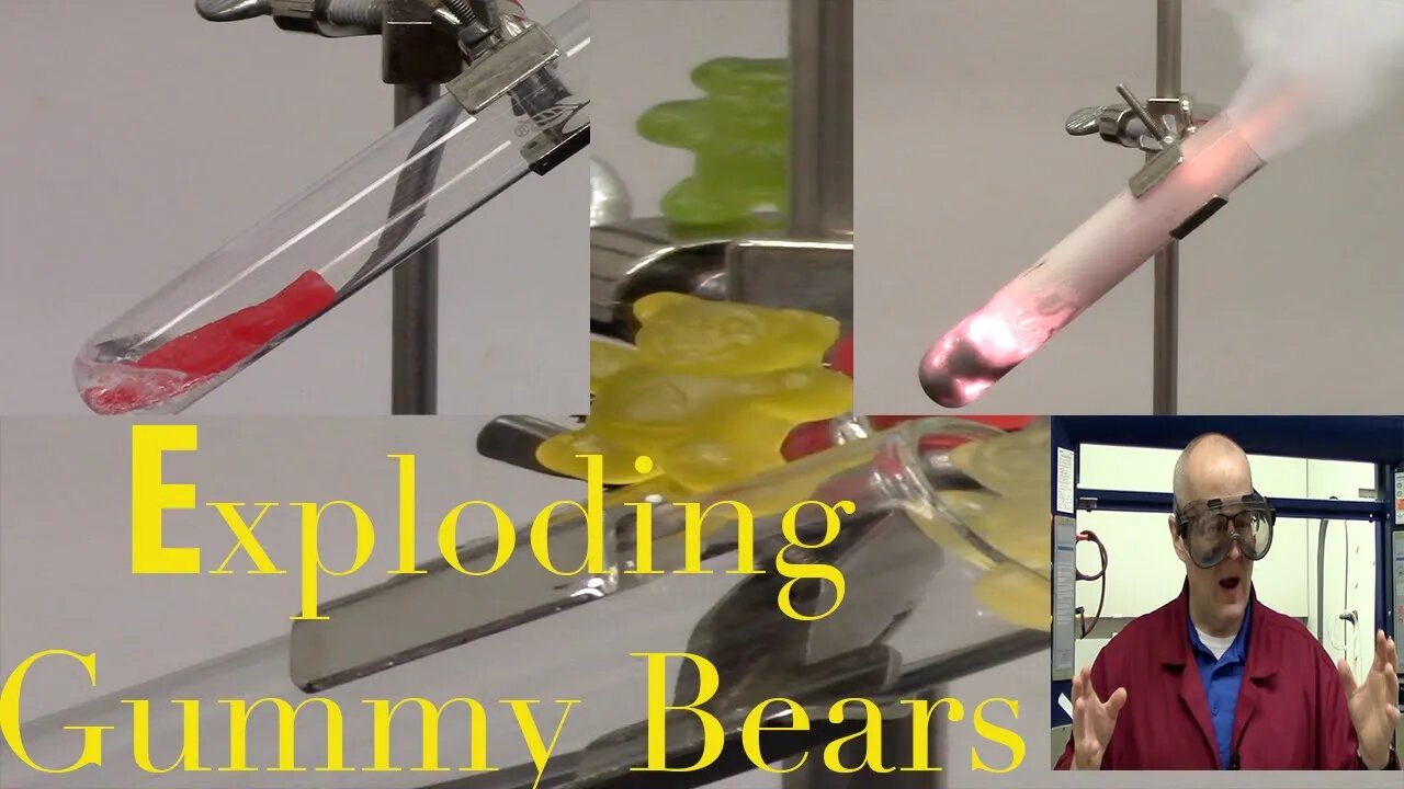 Exploding Gummy Bear via Rapid Oxidation with Potassium Chlorate kclo3. Epic Chemistry Demo.