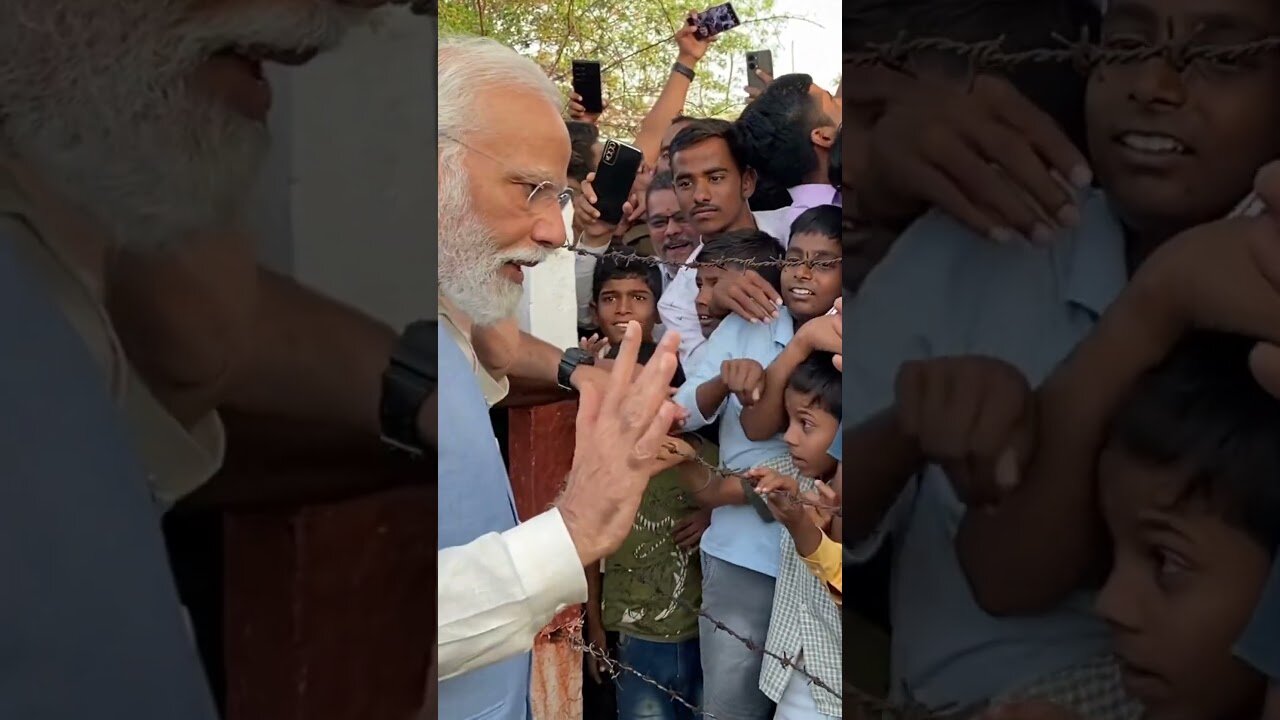 PM Modi's adorable conversation with young kids in Kalaburagi, Karnataka