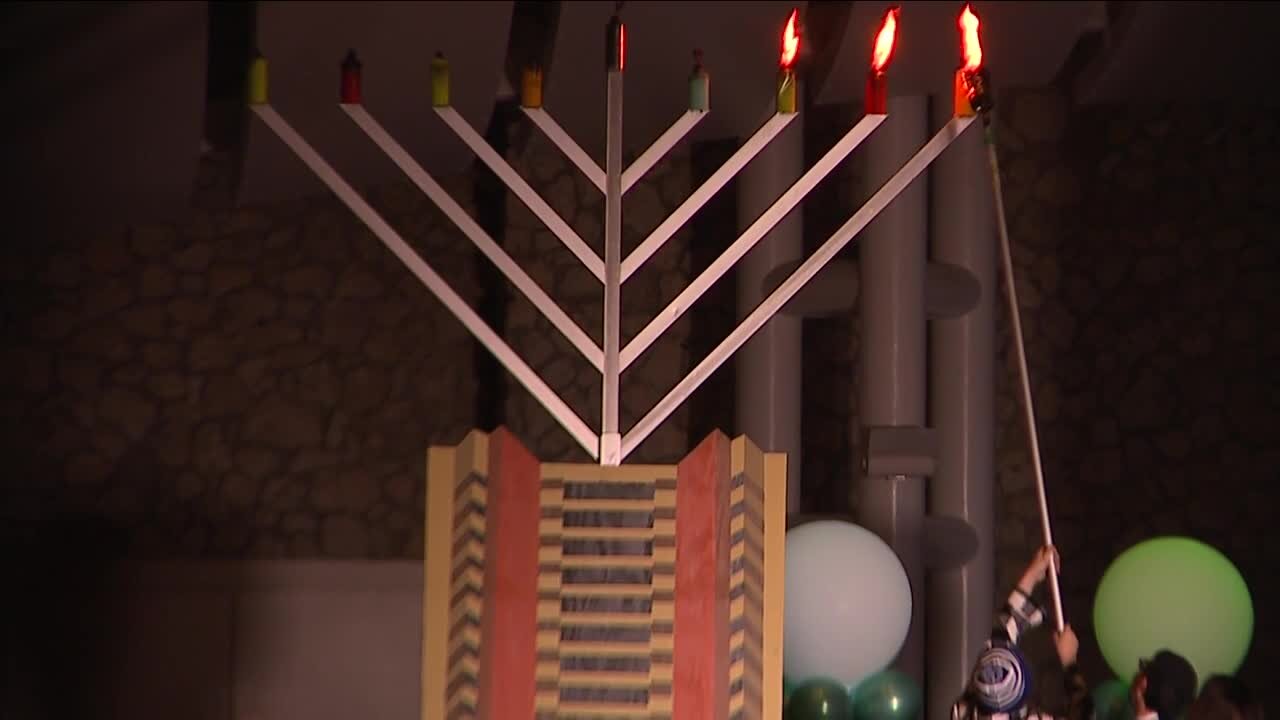 Menorah lighting in Naples