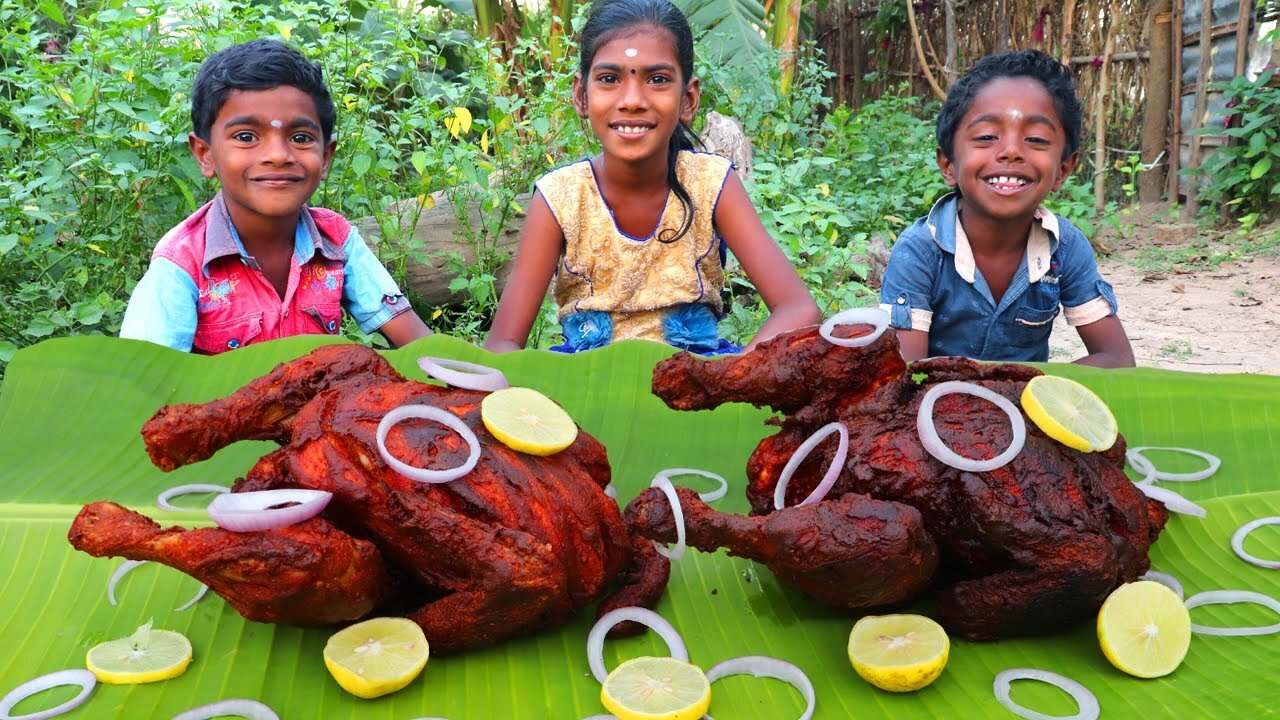 2 Whole Chicken Fry | Full Chicken Cooking and Eating | Fried Chicken Recipe | Village Fun Cooking