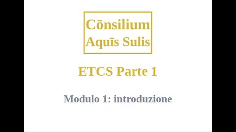 ETCS Part 1 Module 1 (Italiano)