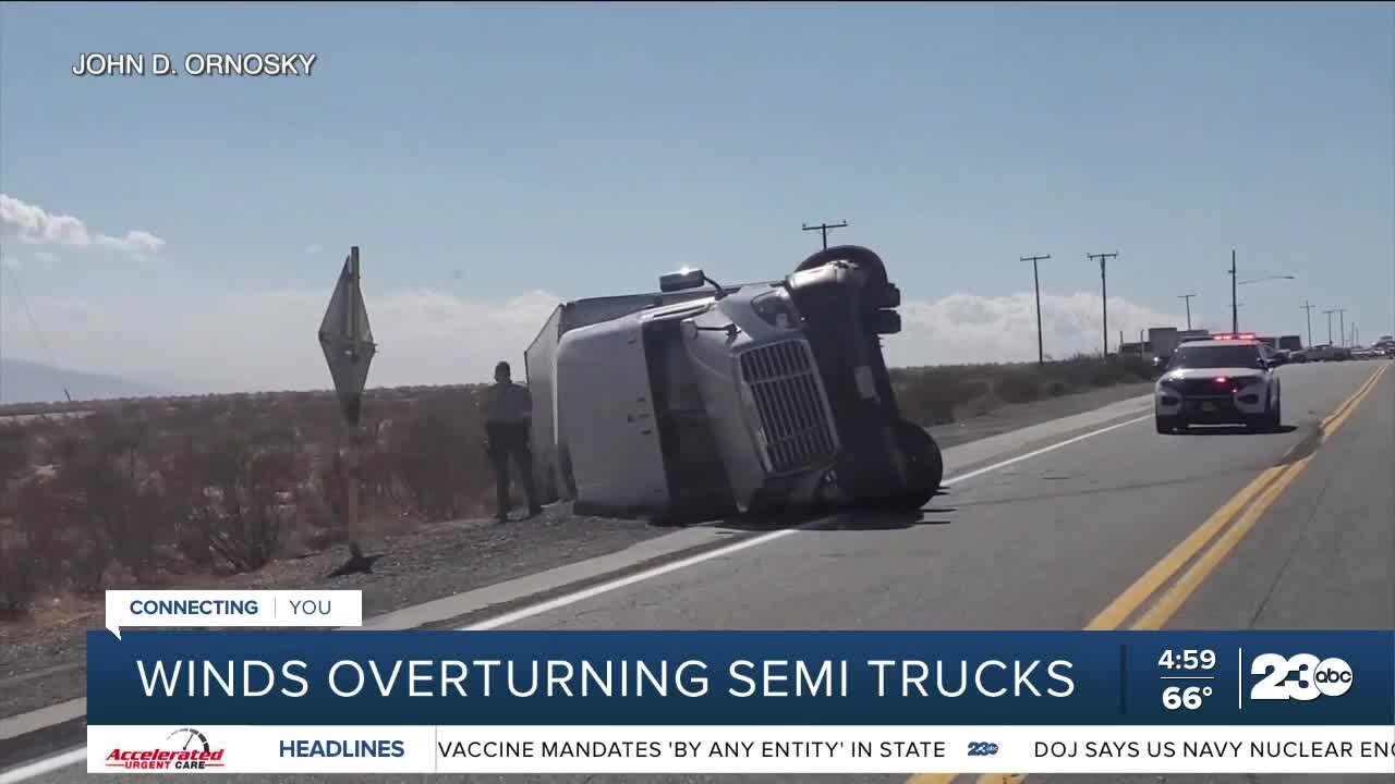 High winds cause damage, road closures throughout Kern County