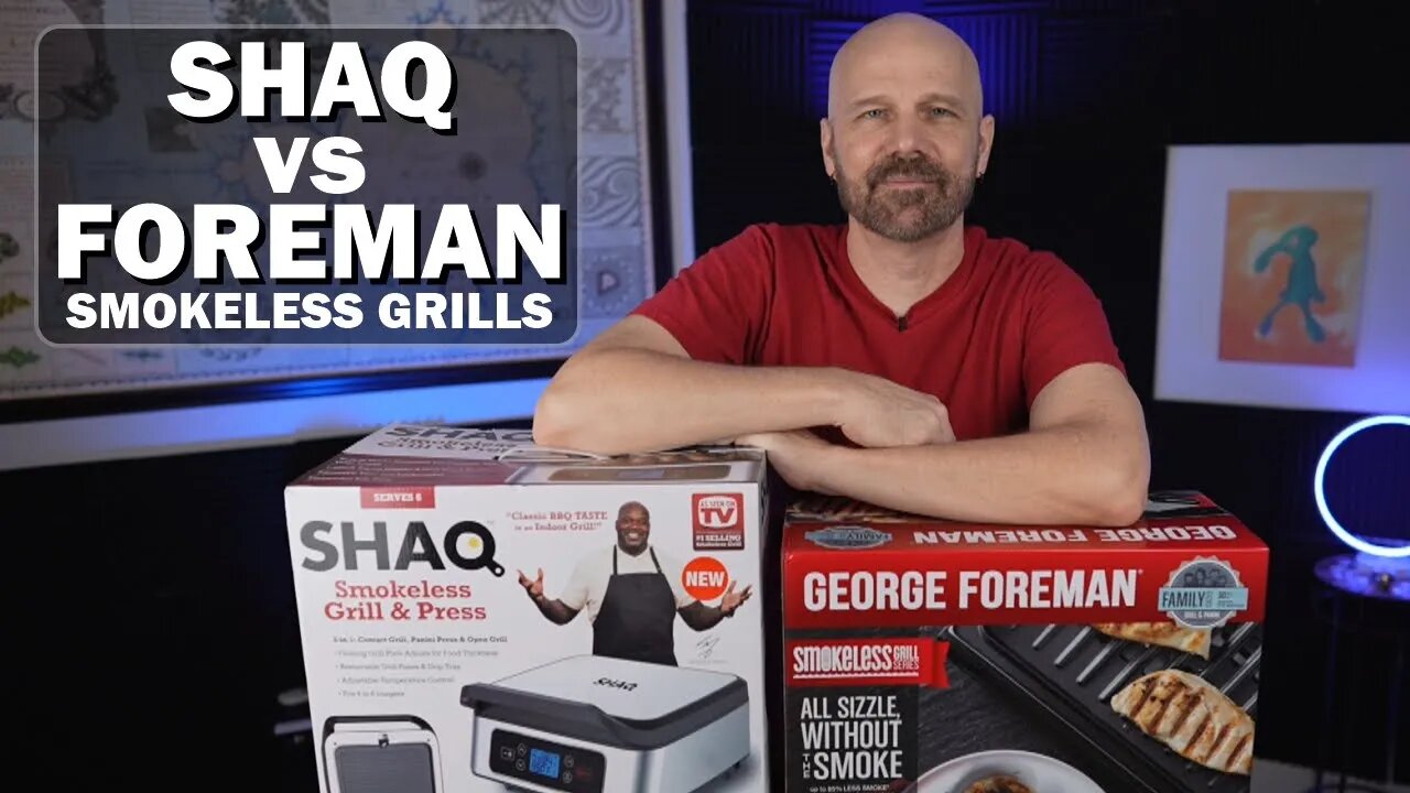 Foreman vs Shaq Indoor Smokeless Grills!