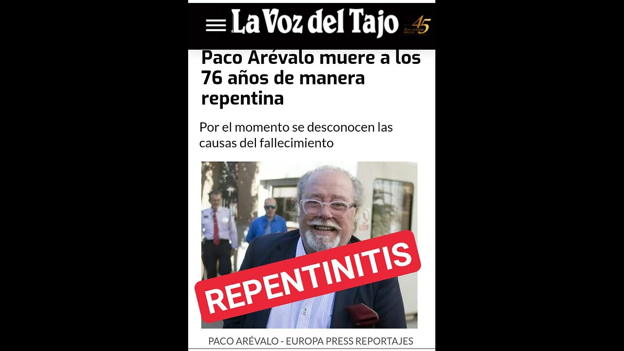 Muere Paco arevalo de REPENTINITIS